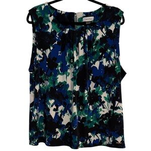 🌻 Calvin Klein Abstract Floral Print Sleeveless Blouse 🌻